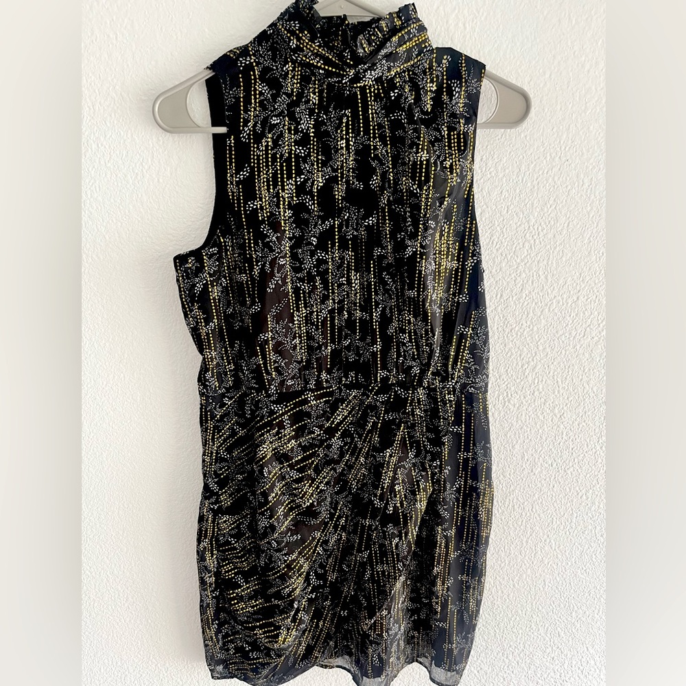 Bloomingdales Aqua - Mock Neck Sleeveless Mini Dress